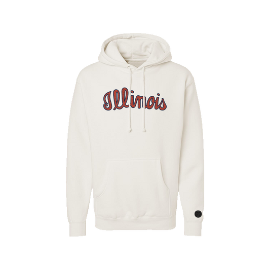 Fighting Illini Bone Chenille Pullover Hoodie