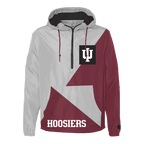 Indiana Hoosiers Gray and red jacket with 'Hoosiers' text front view. 