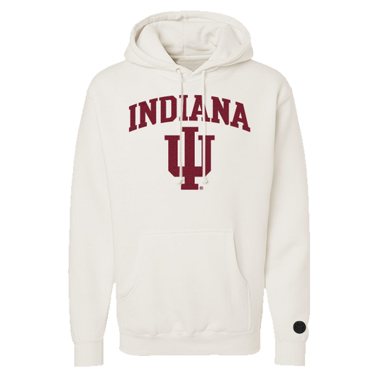 Indiana Hoosiers Bone Chenille Pullover Hoodie