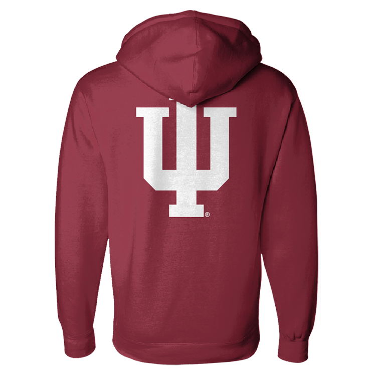 Indiana Hoosiers Corduroy maroon hoodie back view. 