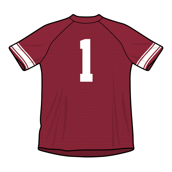 Indiana Hoosiers fashion football jersey in red with number 1 in white back view. 