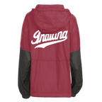 Red and black vintage style Indianna Hoosiers wind breaker jacket with 'Innova' logo on the back. 