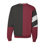 Indiana Hoosiers Split Crewneck black in maroon and black sections. 