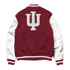 Chaqueta universitaria de los Indiana Hoosiers con forro de rayas de caramelo