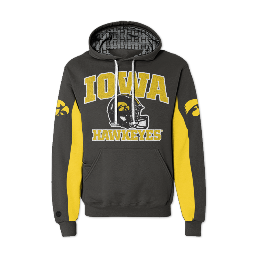 Iowa Hawkeyes AOP Chenille Pullover Hoodie