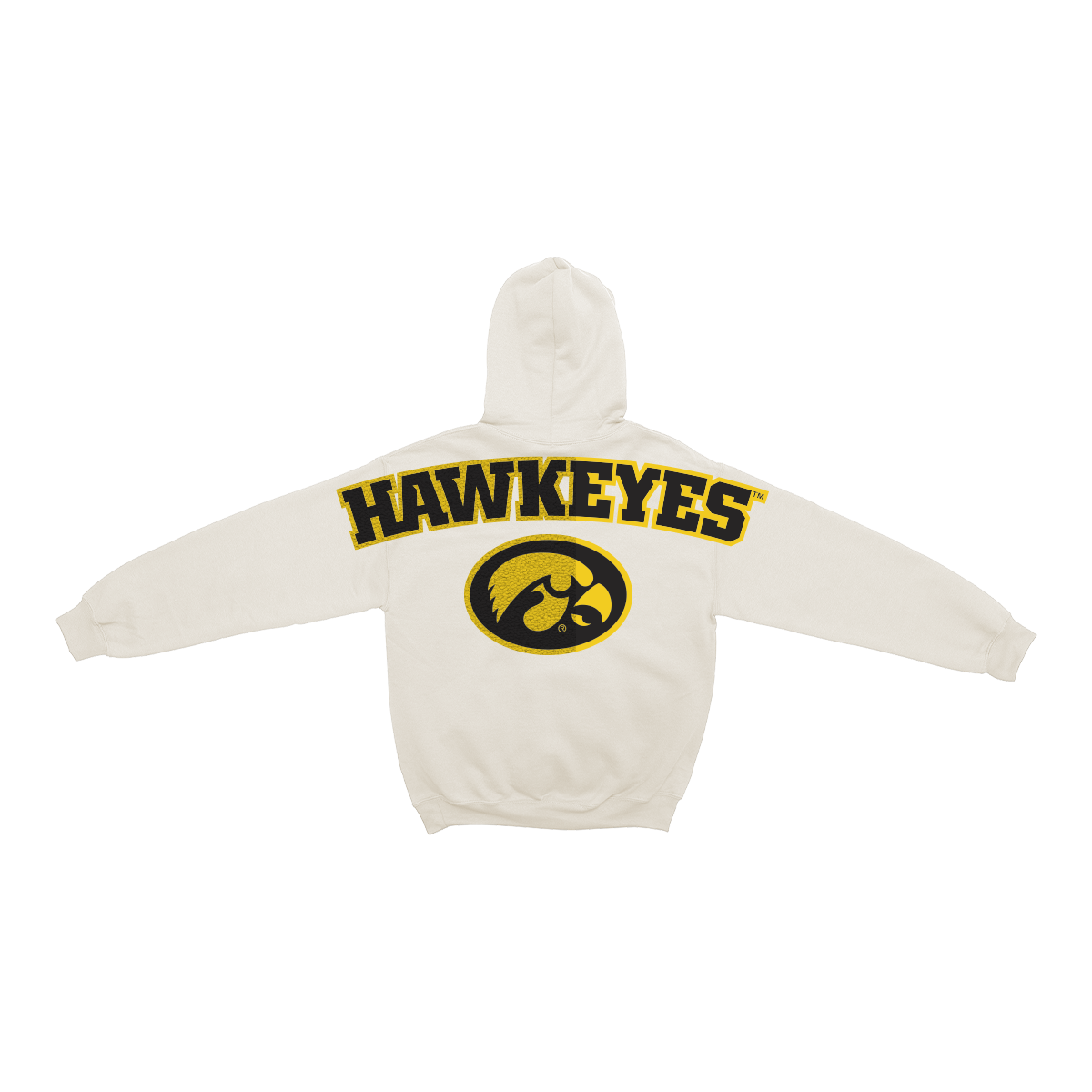 Iowa Hawkeyes Bone Chenille Pullover Hoodie