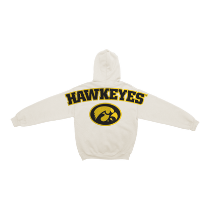 Iowa Hawkeyes Bone Chenille Pullover Hoodie