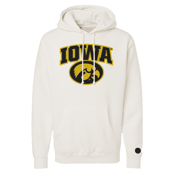 Iowa Hawkeyes Bone Chenille Pullover Hoodie
