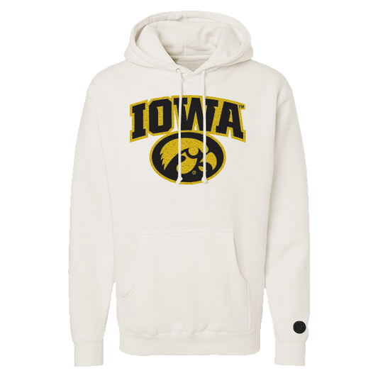 Iowa Hawkeyes Bone Chenille Pullover Hoodie