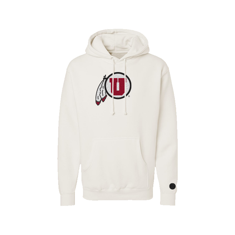Utah Utes Bone Chenille Pullover Hoodie