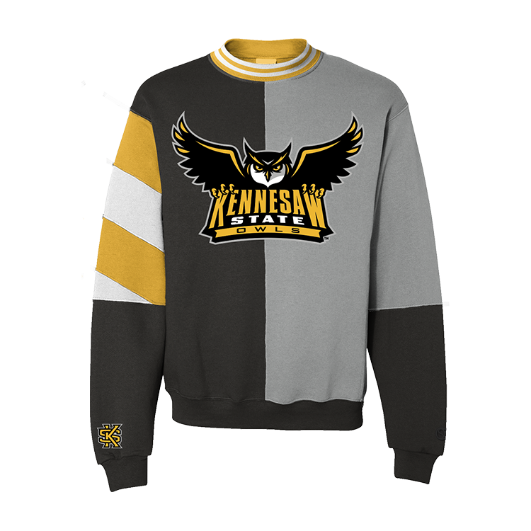 Black; gray Kennesaw State Owls Crewneck - Official NCAA Licensed Collegiate Apparel