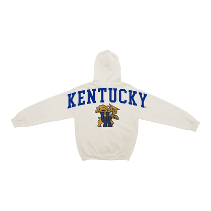 Chaqueta con cremallera de chenilla color hueso de los Kentucky Wildcats