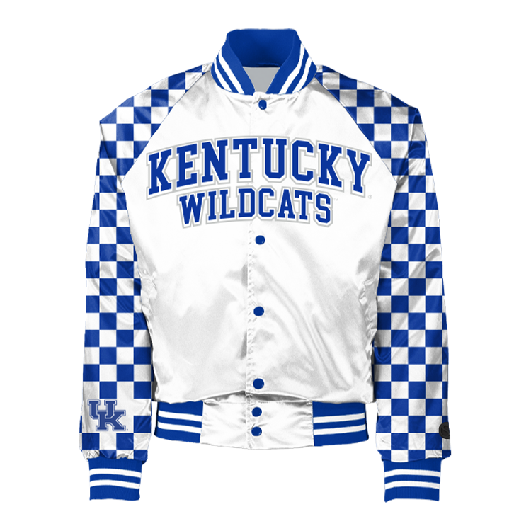 Checkered Kentucky Wildcats Coach Jacket - Official NCAA Licensed Collegiate Apparel