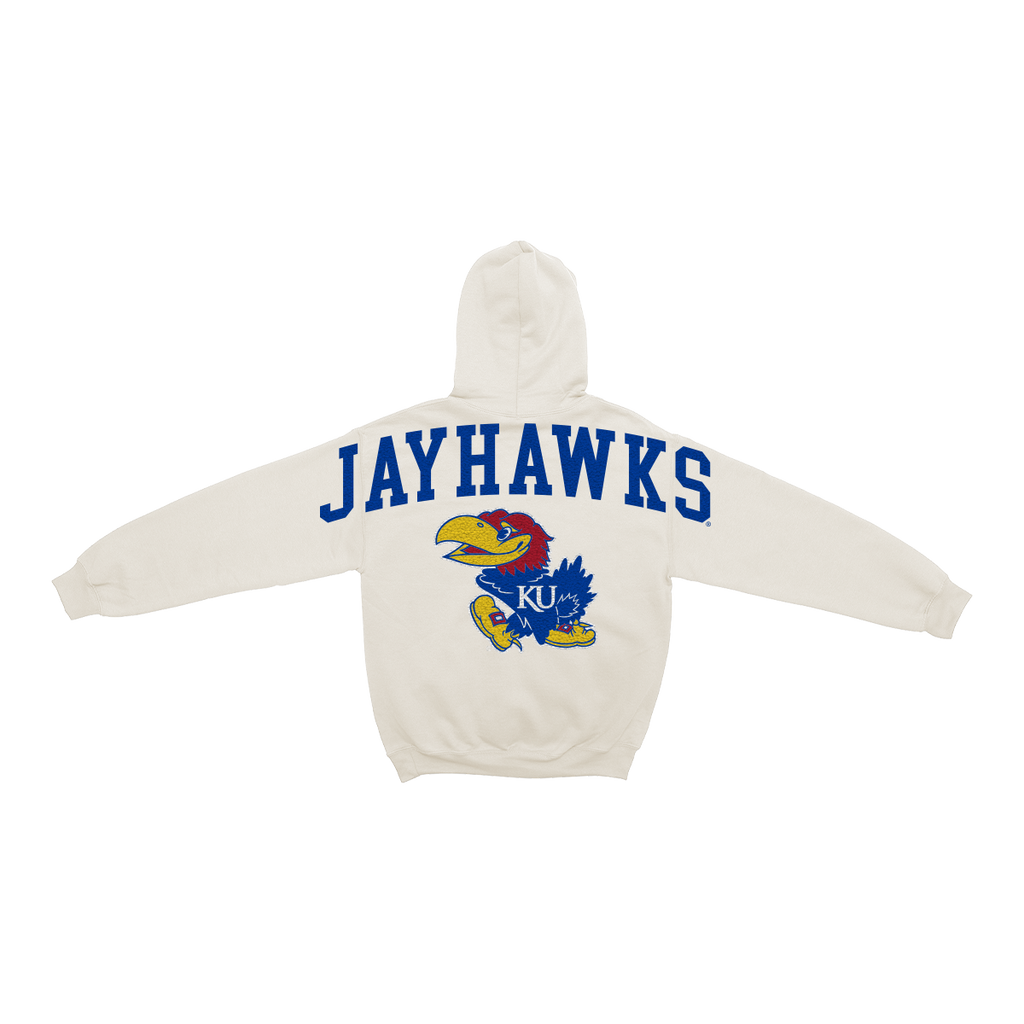 Kansas Jayhawks Bone Chenille Pullover Hoodie