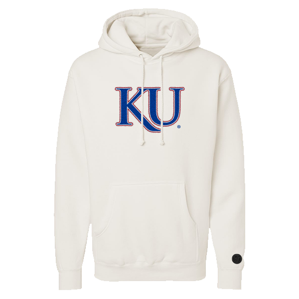 Kansas Jayhawks Bone Chenille Pullover Hoodie