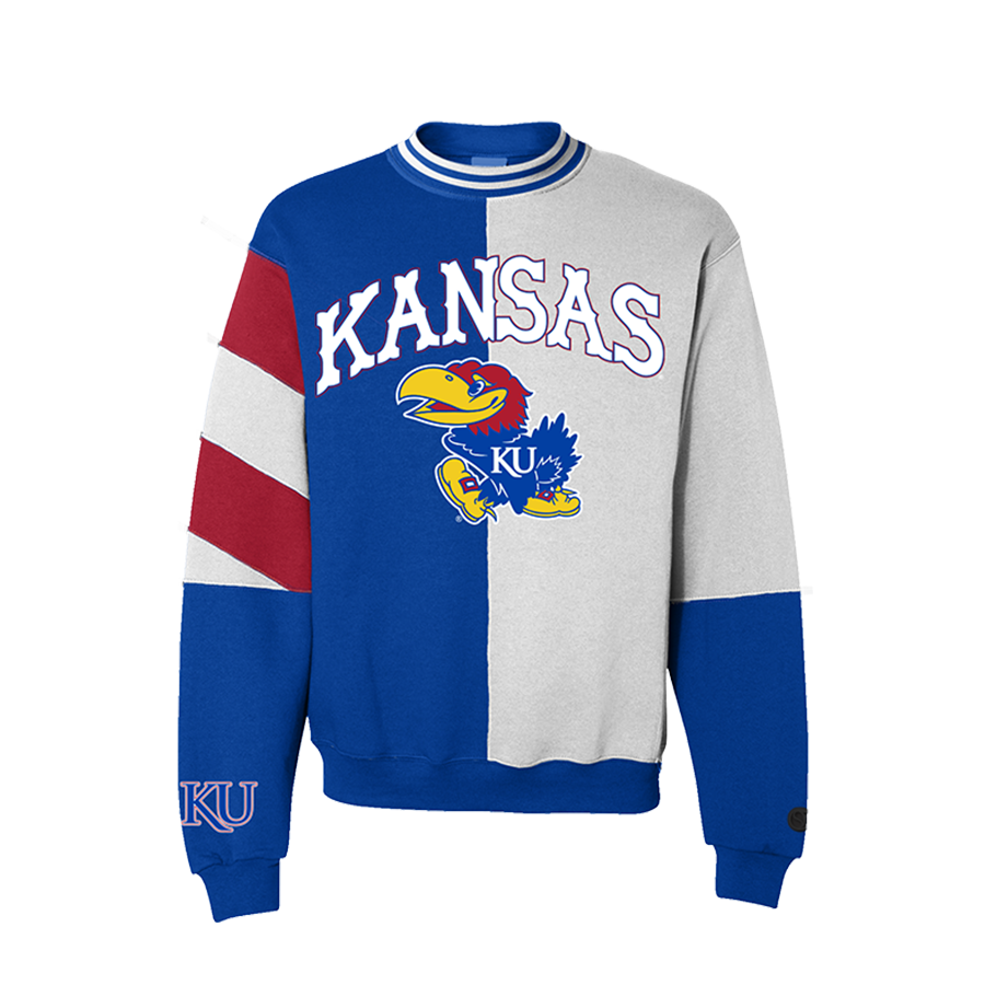 Kansas Jayhawks Split Crewneck