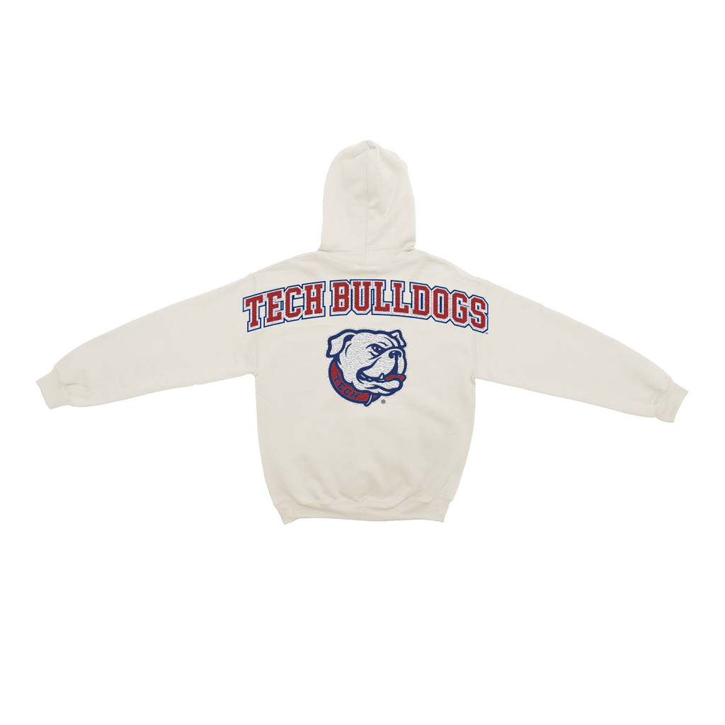 Louisiana Tech Bulldogs Bone Chenille Pullover Hoodie