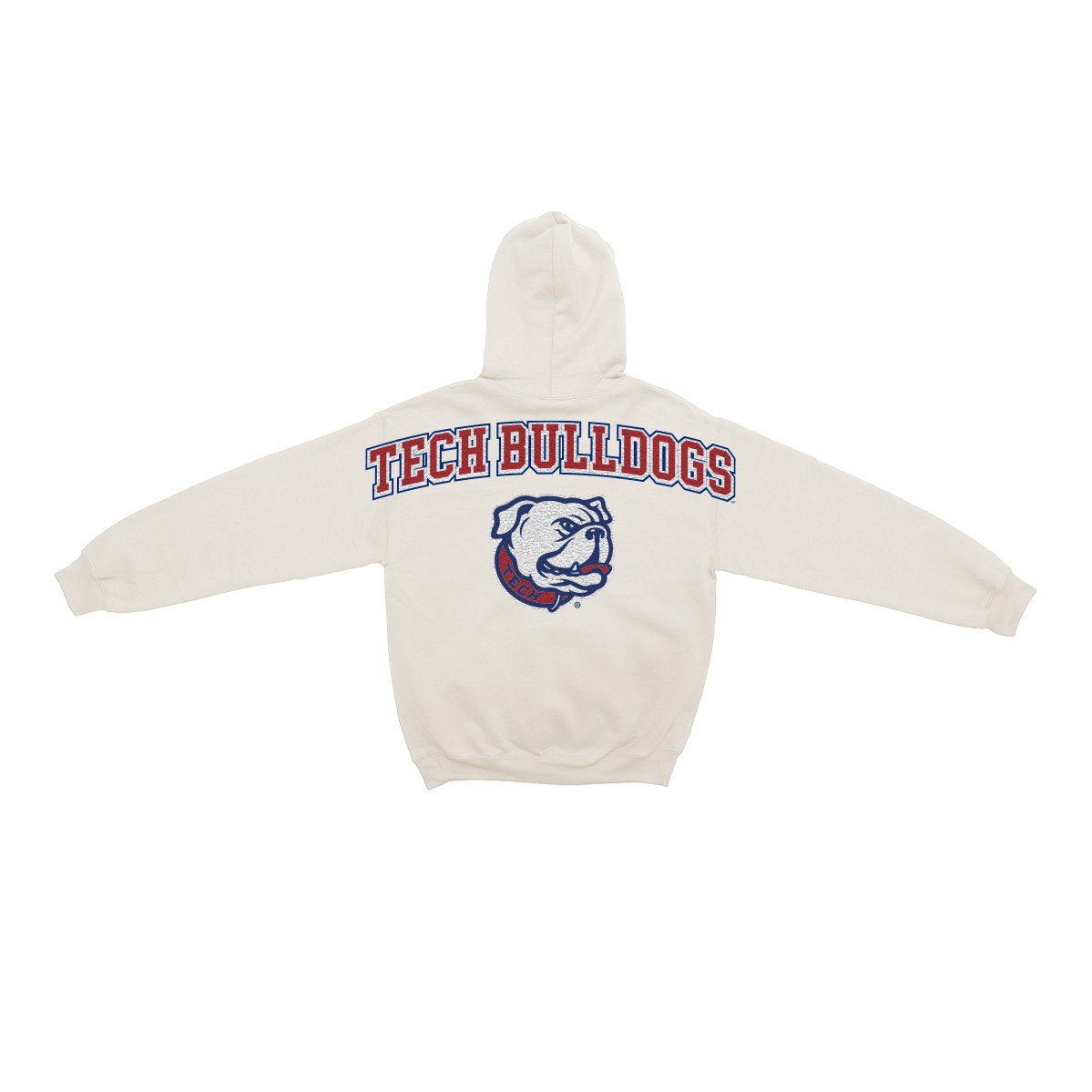 Louisiana Tech Bulldogs Bone Chenille Pullover Hoodie