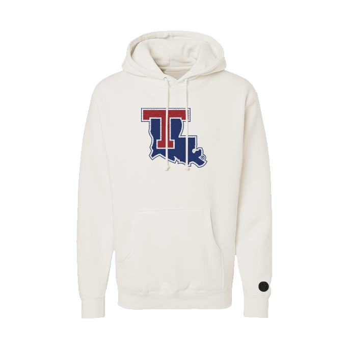 Louisiana Tech Bulldogs Bone Chenille Pullover Hoodie