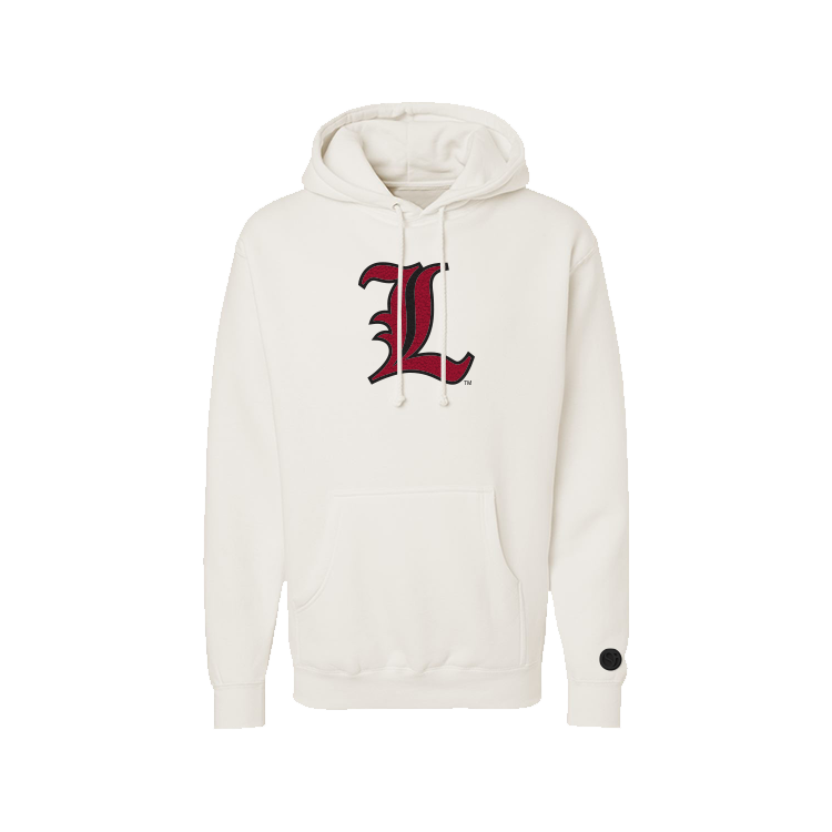Louisville Cardinals Bone Chenille Pullover Hoodie