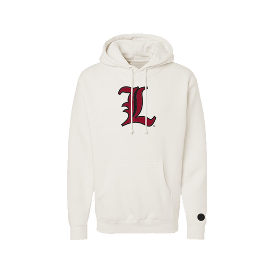 Louisville Cardinals Bone Chenille Pullover Hoodie