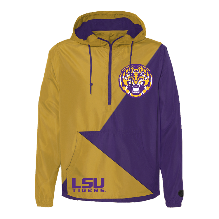 Gold; purple LSU Tigers Windbreaker - Official NCAA Licensed Collegiate Apparel
