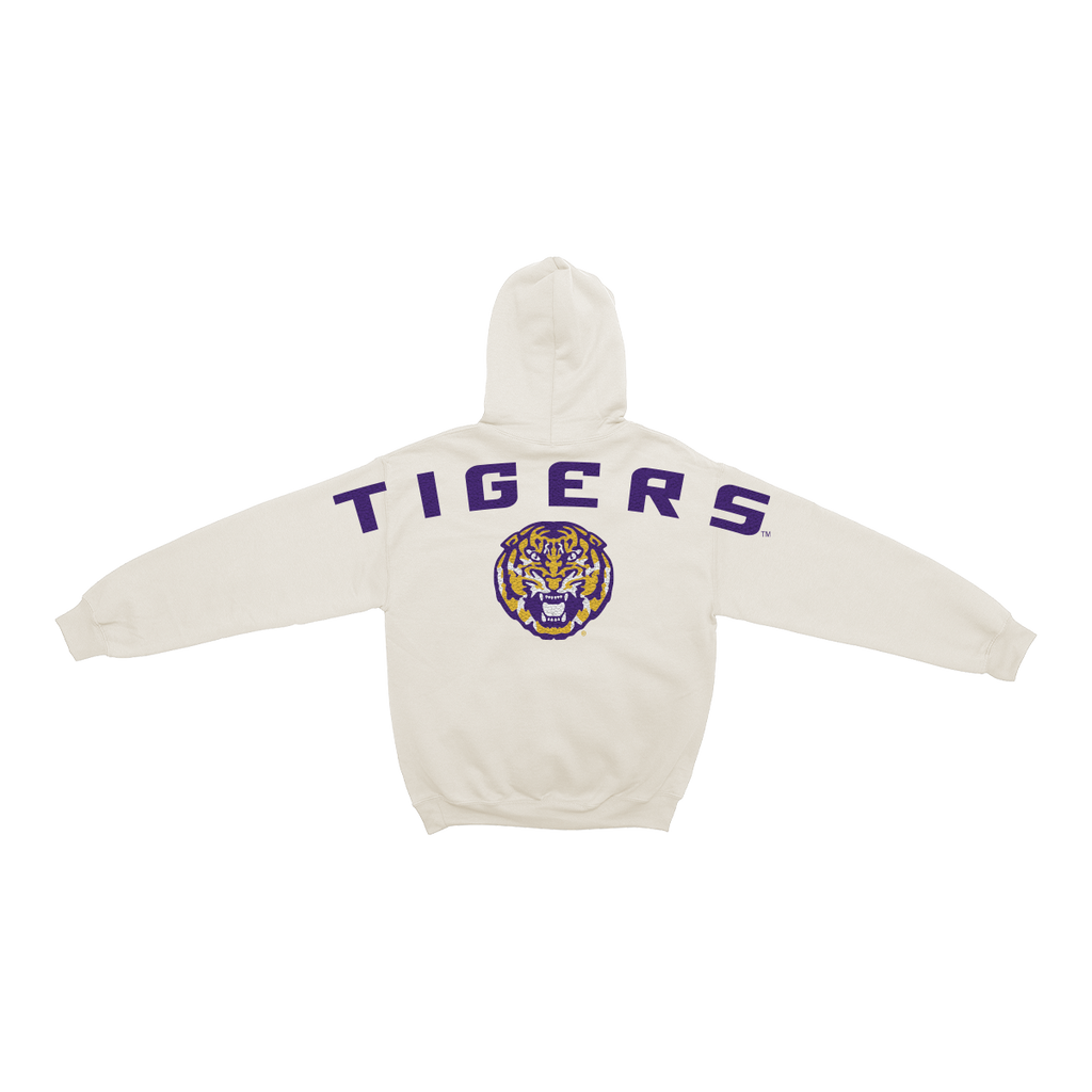 LSU Tigers Bone Chenille Pullover Hoodie