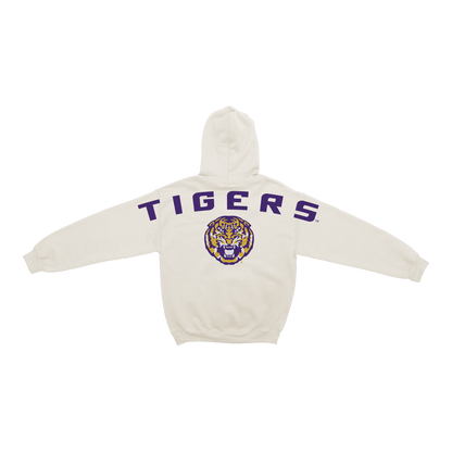 LSU Tigers Bone Chenille Pullover Hoodie