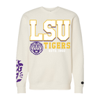 Beige LSU Tigers Crewneck - Official NCAA Licensed Collegiate Apparel