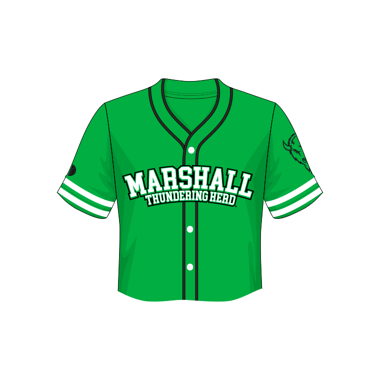 Marshall Thundering Herd Fashion Cropped Baseball Jersey