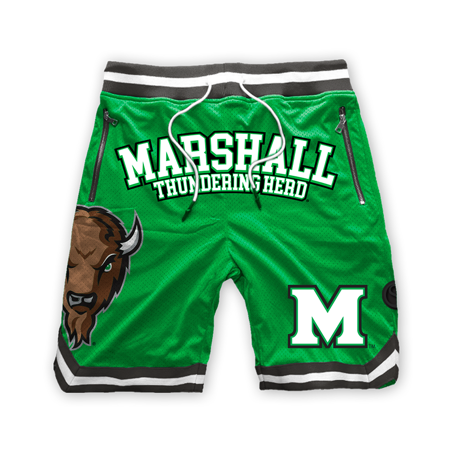 Green Marshall Thundering Herd Mesh Shorts - Official NCAA Licensed Collegiate Apparel