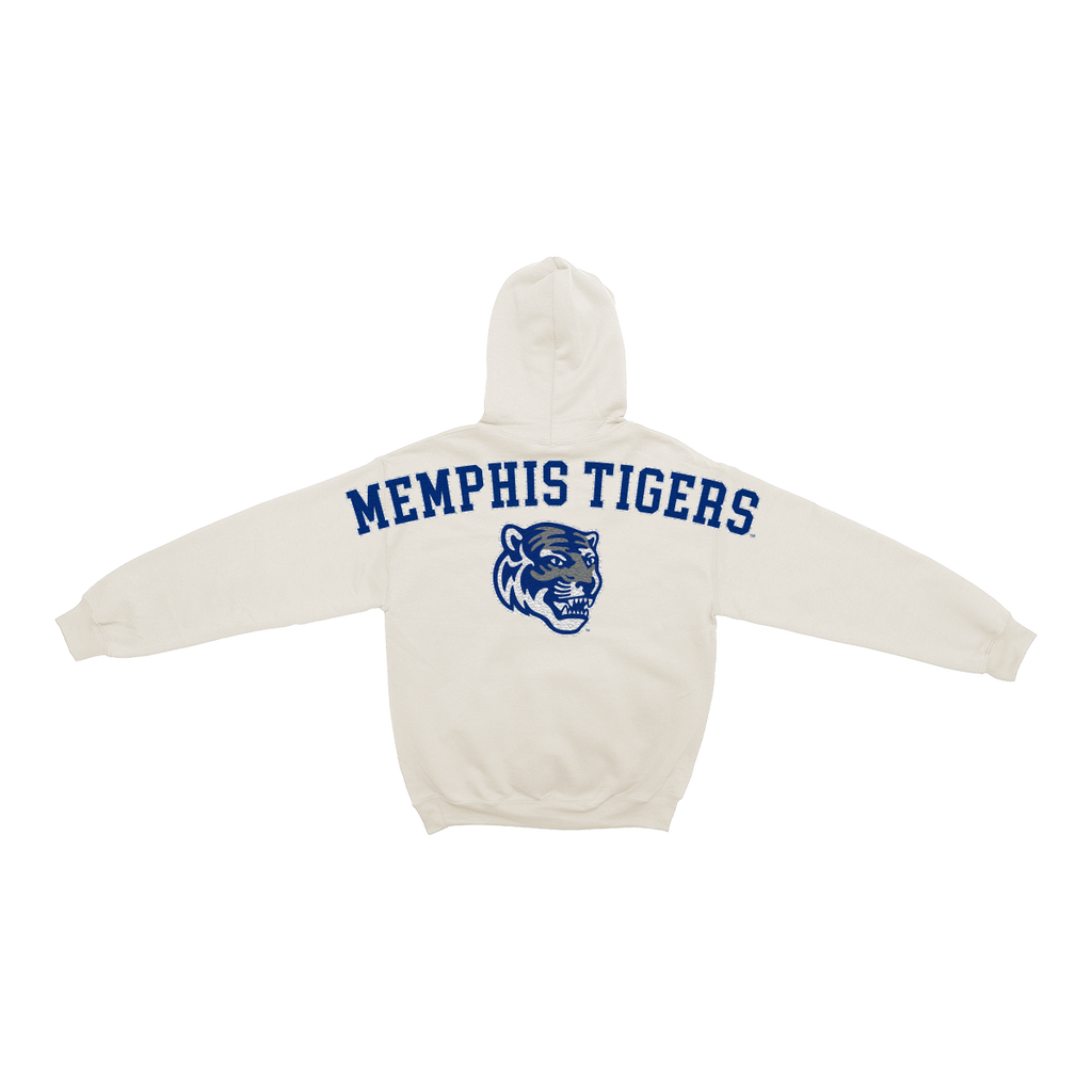 Memphis Tigers Bone Chenille Pullover Hoodie