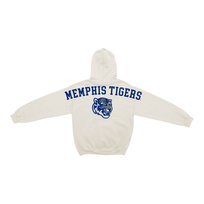 Memphis Tigers Bone Chenille Pullover Hoodie