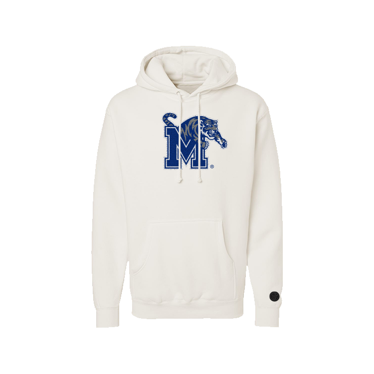 Memphis Tigers Bone Chenille Pullover Hoodie