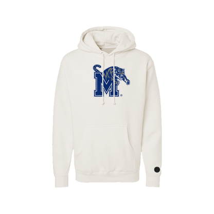 Memphis Tigers Bone Chenille Pullover Hoodie