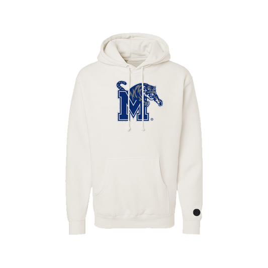 Memphis Tigers Bone Chenille Pullover Hoodie
