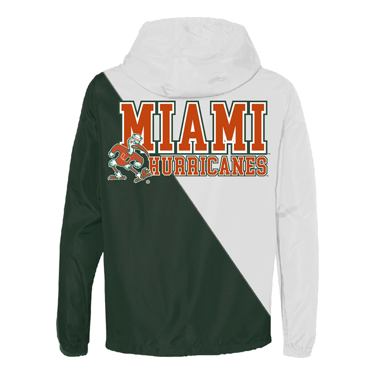 Chaqueta cortavientos bicolor de los Miami Hurricanes