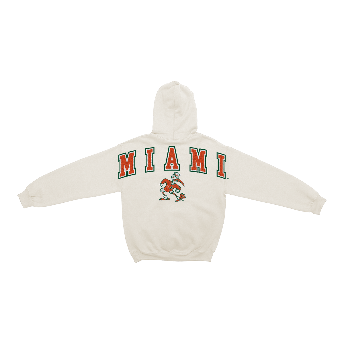 Miami Hurricanes Bone Chenille Pullover Hoodie