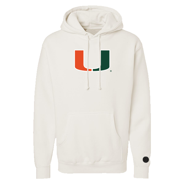 Miami Hurricanes Bone Chenille Pullover Hoodie