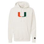 Miami Hurricanes Bone Chenille Pullover Hoodie