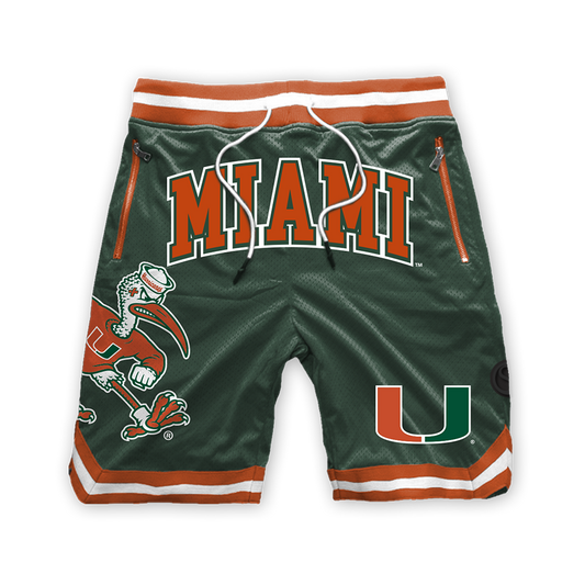 Pantalones cortos de malla de poliéster de los Miami Hurricanes