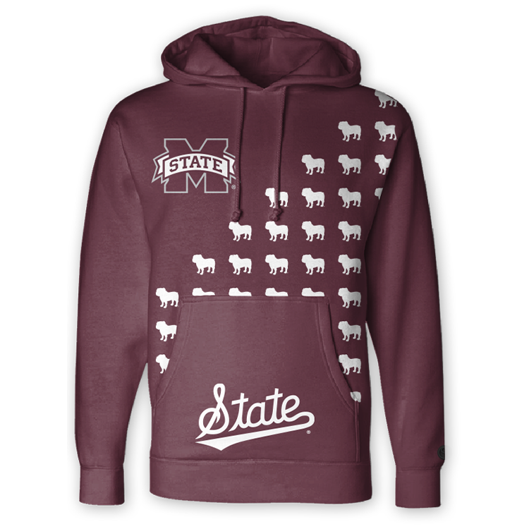 Sudadera con capucha desteñida de los Mississippi State Bulldogs