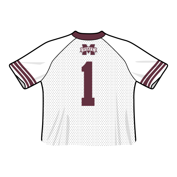 Camiseta de fútbol recortada de los Mississippi State Bulldogs