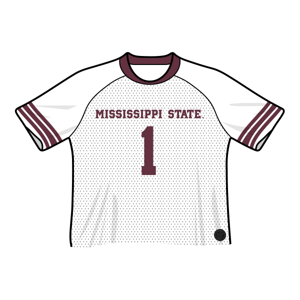 Camiseta de fútbol recortada de los Mississippi State Bulldogs