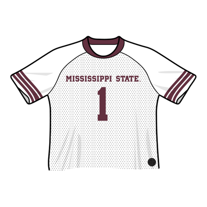 Camiseta de fútbol recortada de los Mississippi State Bulldogs