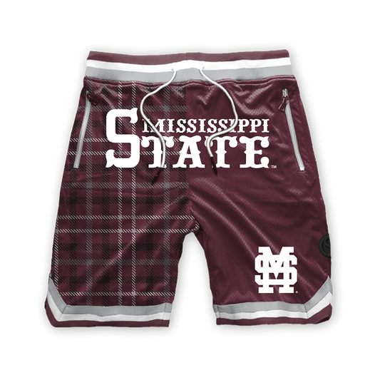 Pantalones cortos vintage de malla de poliéster de los Mississippi State Bulldogs