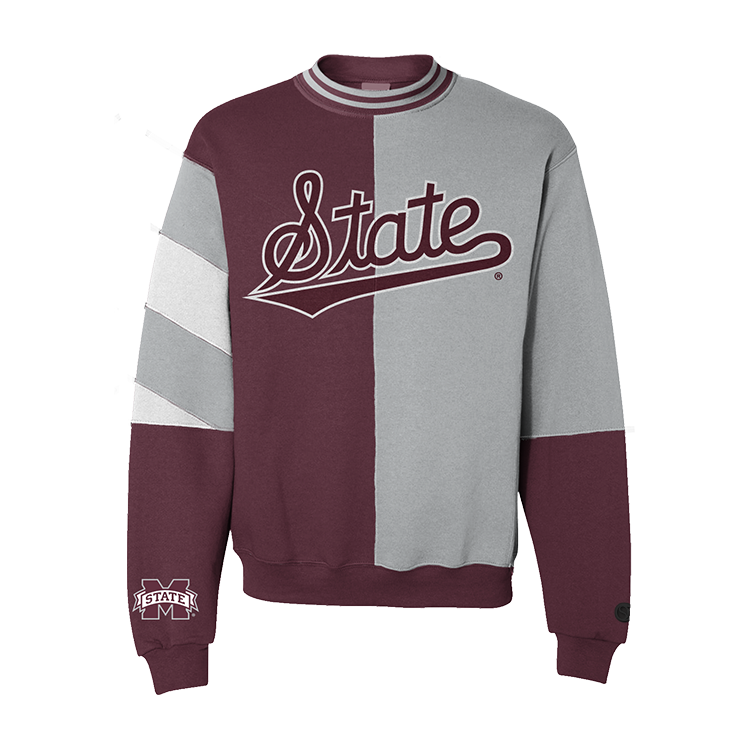 Sudadera con cuello redondo dividido de los Mississippi State Bulldogs