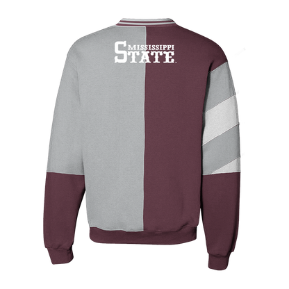 Sudadera vintage con cuello redondo dividido de los Mississippi State Bulldogs