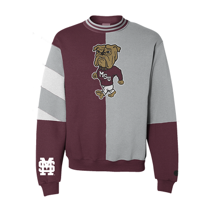 Sudadera vintage con cuello redondo dividido de los Mississippi State Bulldogs