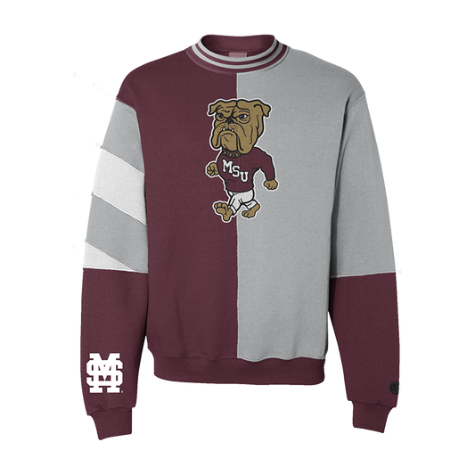 Sudadera vintage con cuello redondo dividido de los Mississippi State Bulldogs